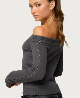 Women's Morgen Grommet Off Shoulder Knit Top