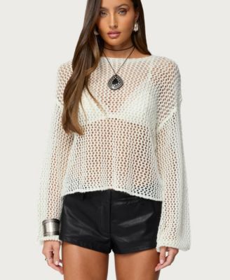 Women's Charlise Open Knit Sequin Top