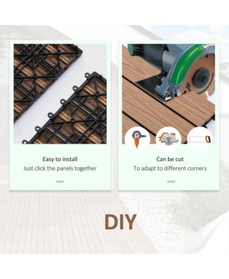 12" 11-Piece Wood-Plastic Composite Interlocking Deck Tiles