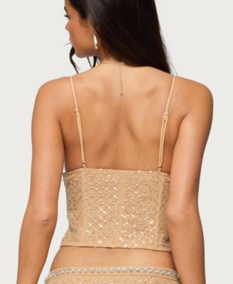 Women's Jenny Beaded Mesh Boned Top