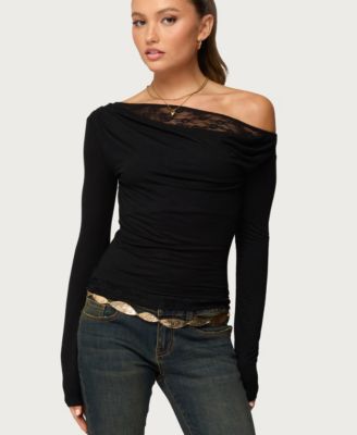 Women's Layered Lacey Off Shoulder Top