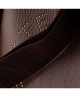 Mini Logo Crossbody Bag Perforated Faux Leather