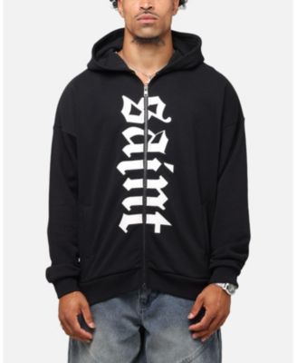 Men's Gothic Distressed Zip Hoodie