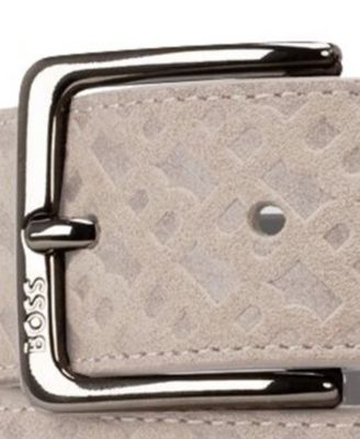 Men's Engraved Logo Soft Suede Belt
