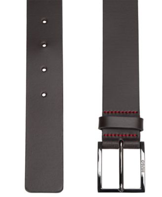 Men's Embossed Logo Leather Belt