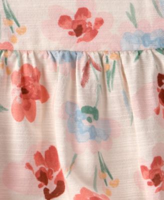 Baby Girls' Crewneck Cardigan and Floral Bubble Romper, 2-Piece Set