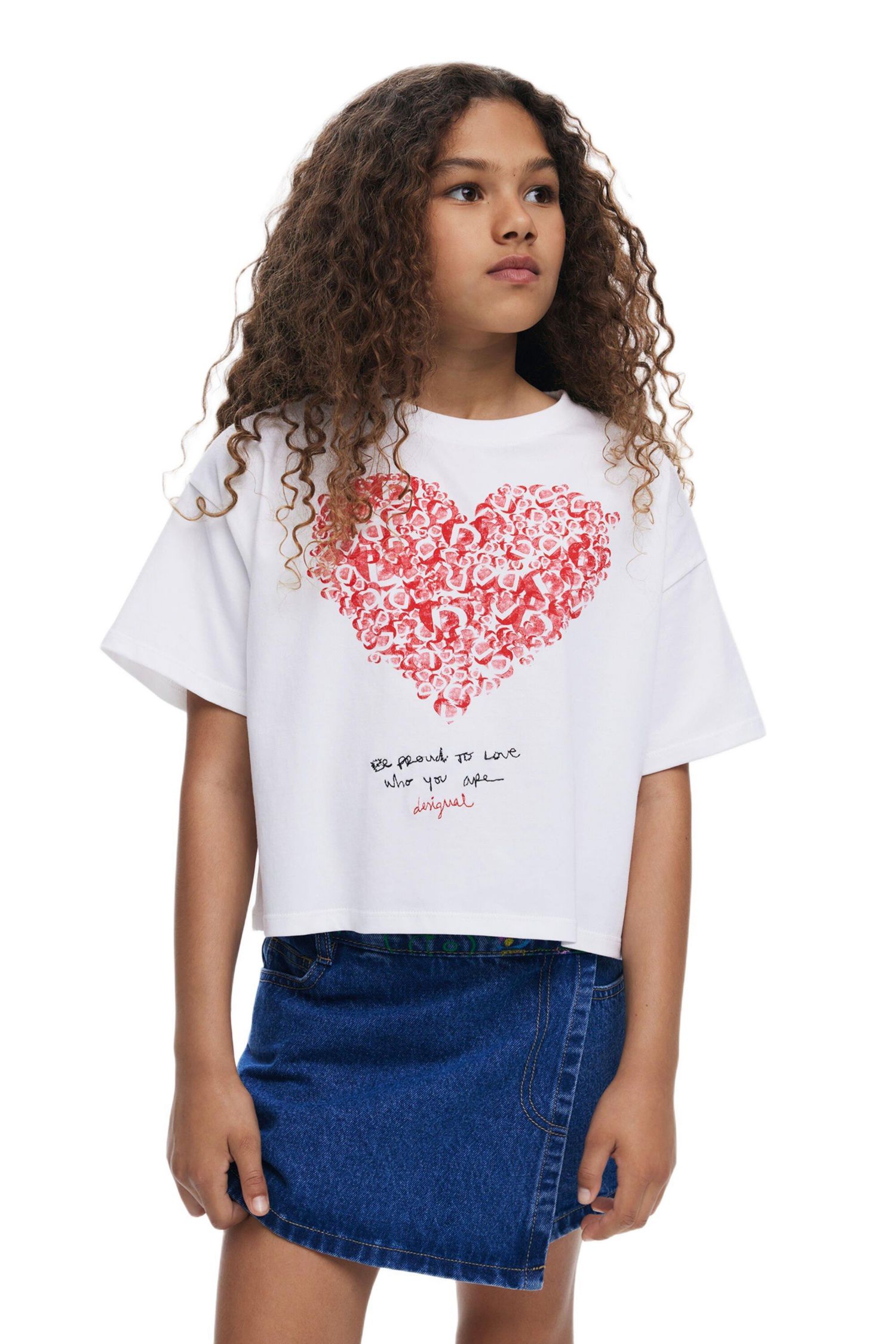 Girls's Short-sleeved heart t-shirt