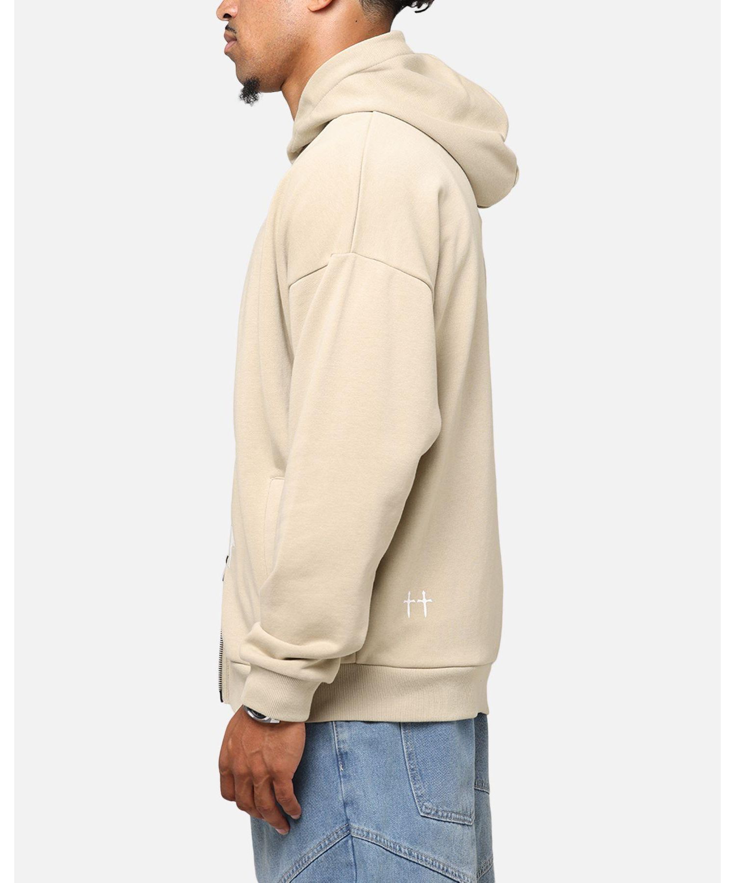 Men's Gothic Distressed Zip Hoodie