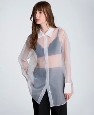 Women's Oversized Collared Tunic Shirt