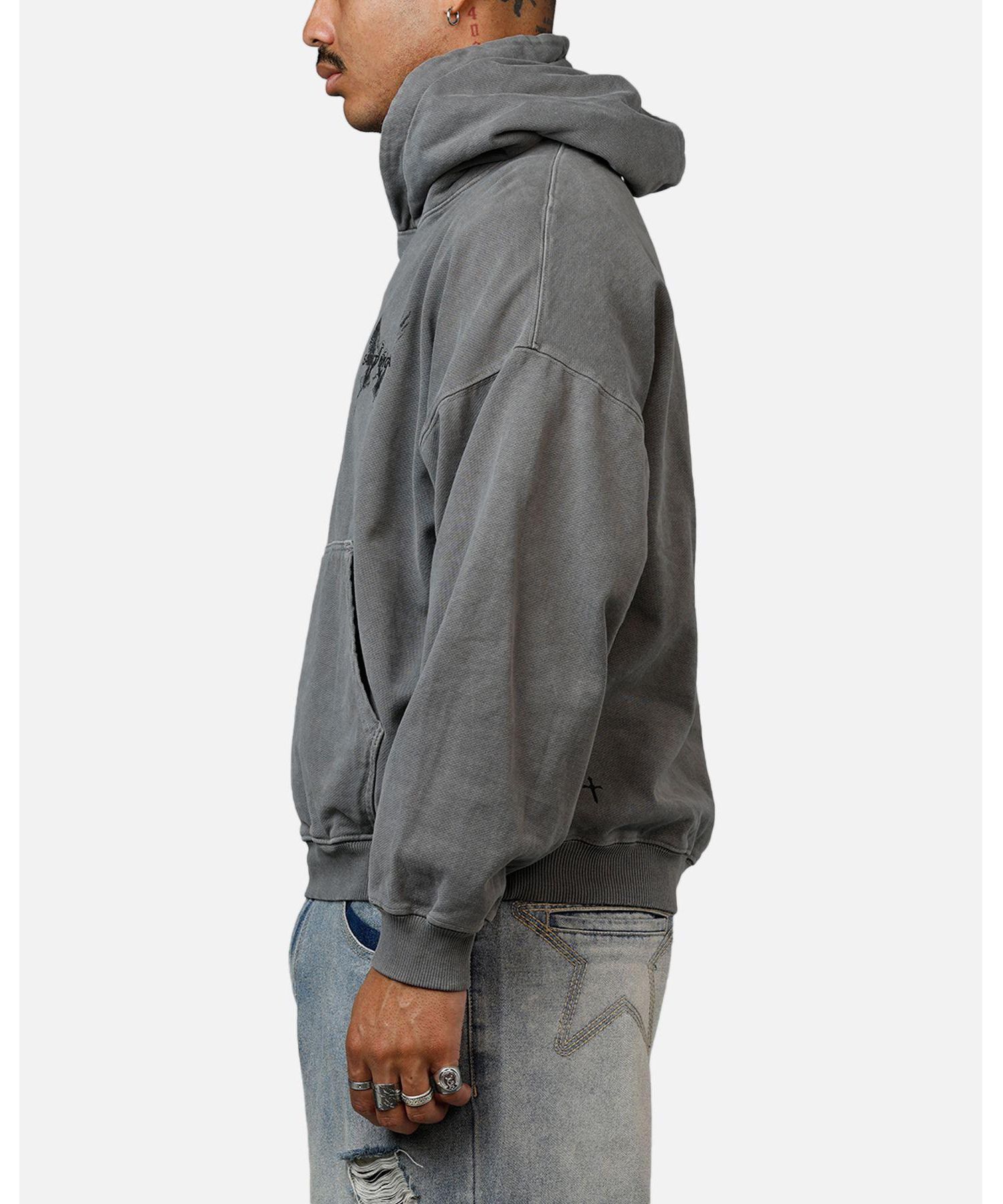 Men's Black Doves Premium Hoodie Washed Charcoal