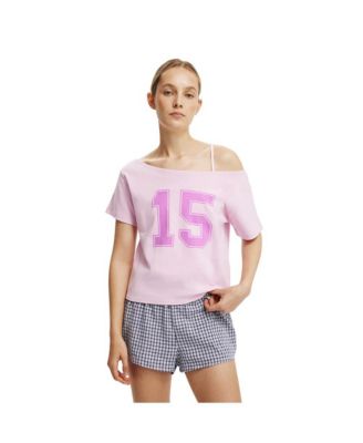 Women's The Sporty Off Shoulder Graphic Tee