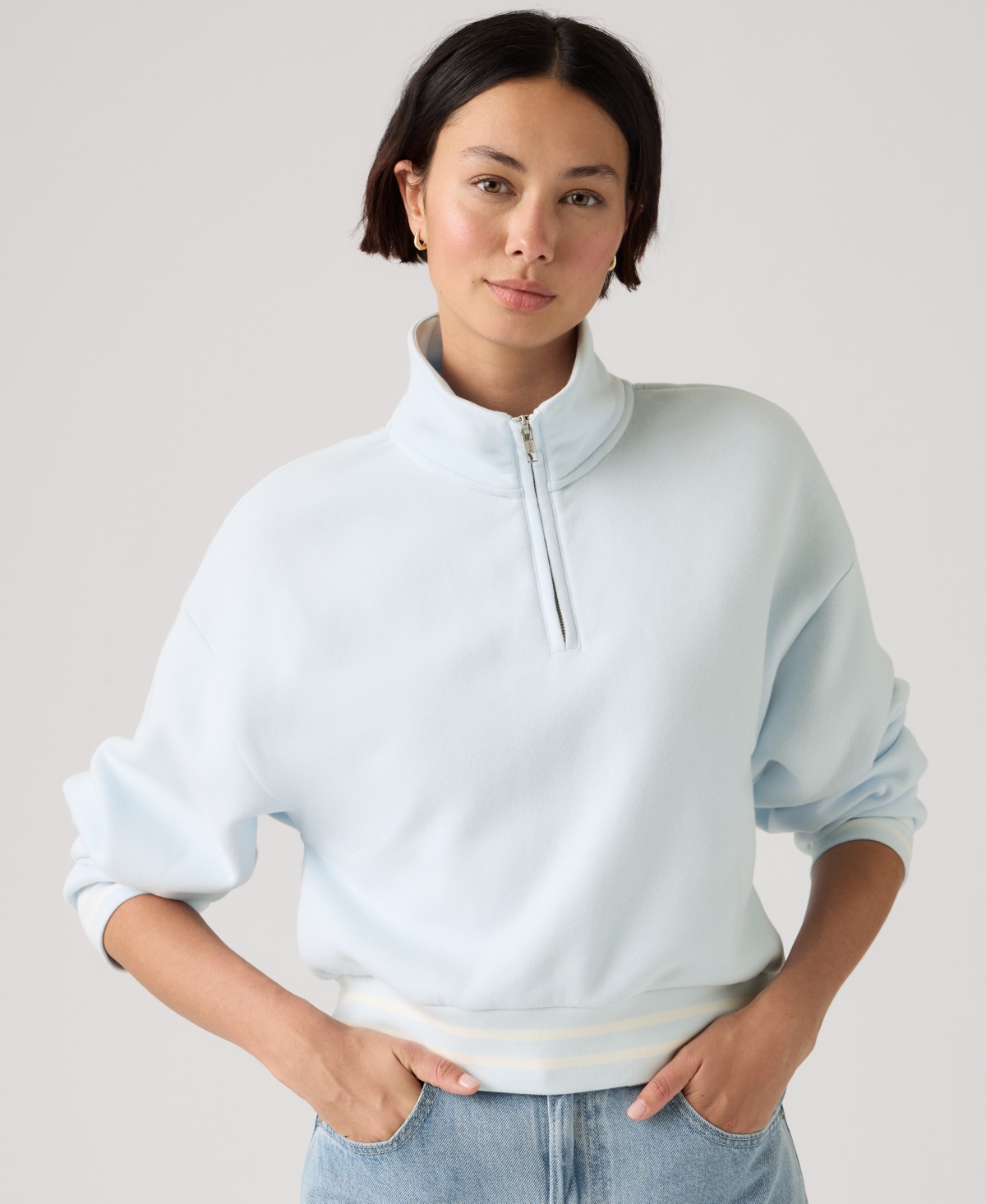 Levi's Women's Club Sport Prep Quarter Zip Sweatshirt