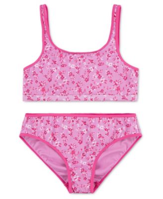 Girls' Scoop Neck Top & Swim Bottoms, 2-Piece Set