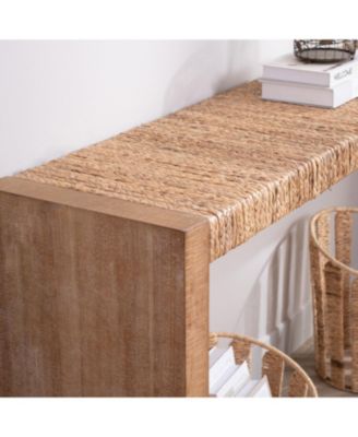  69" Natural Seagrass Console Table – Handwoven Top with Engineered Wood Frame