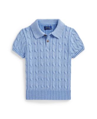 Boys' 2-7 Cable-Knit Cotton Polo Sweater
