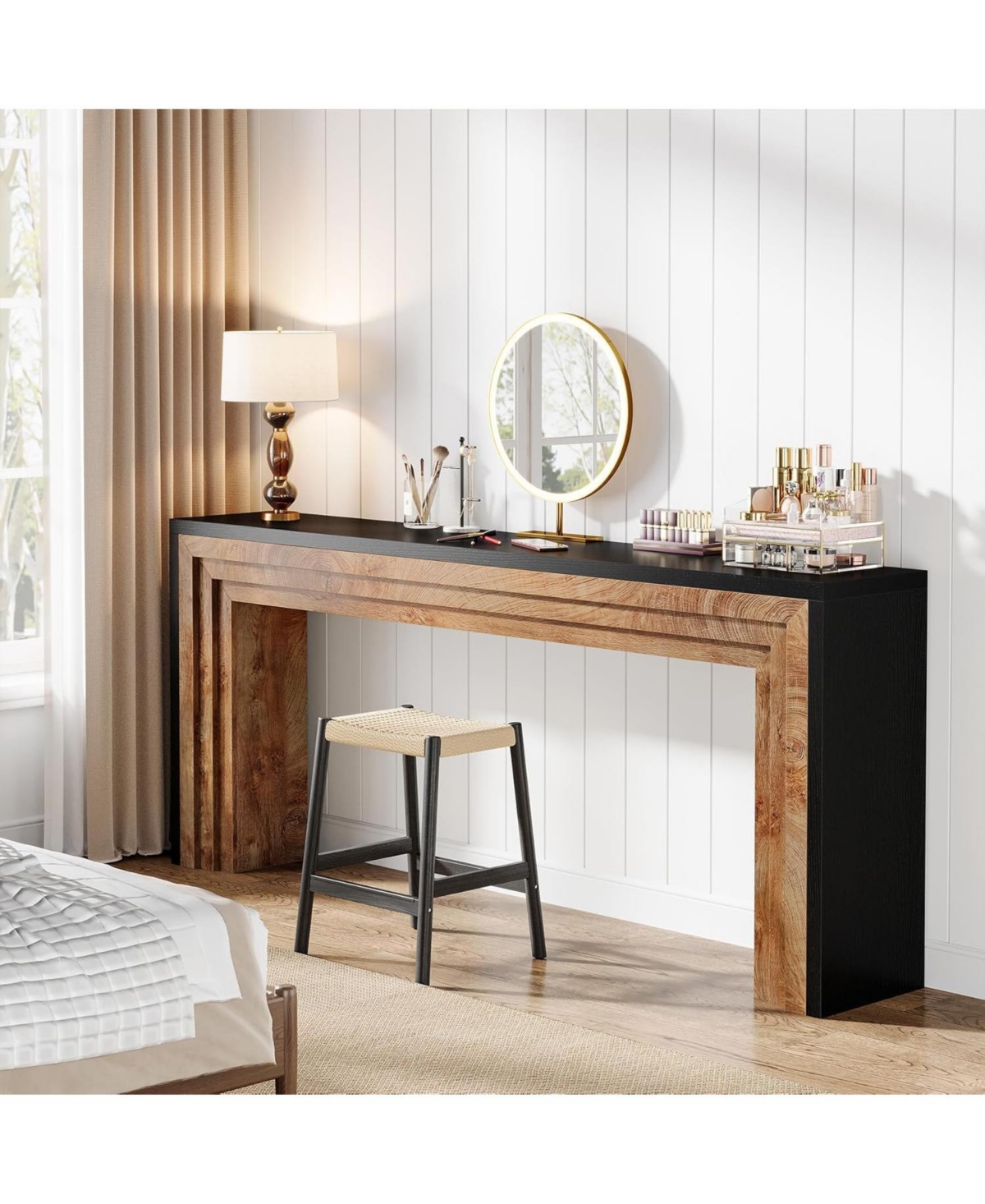 Tribesigns 70.9-Inch Long Console Table, Farmhouse Narrow Wooden Sofa Table Behind The Couch for Living Room, Entryway, Hallway, Foyer