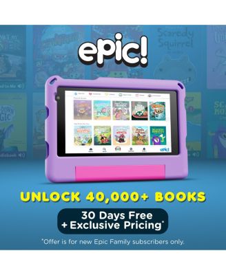 7" A7 Educational Kids Tablet with Epic! and Lingokids 32GB with Parental Controls & Kid-Proof Case