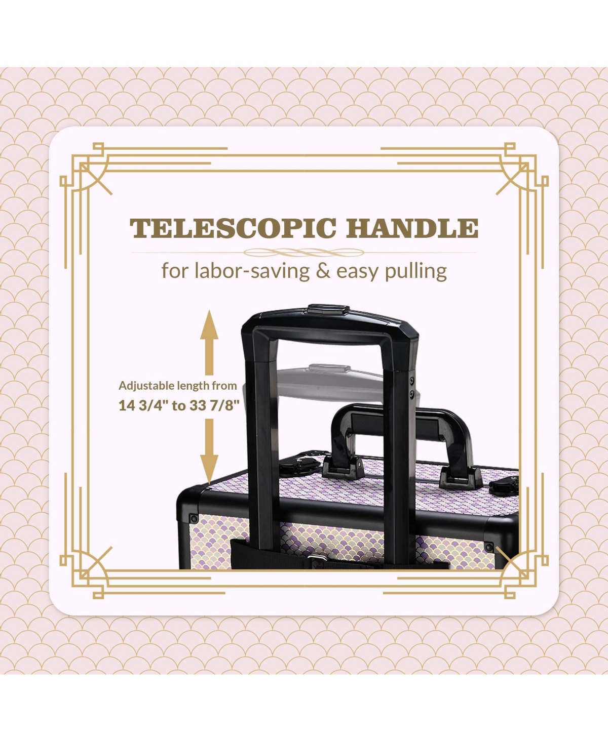 Byootique Cosmetology Case on Wheels 4in1 Professional Makeup Art Deco Tyrian