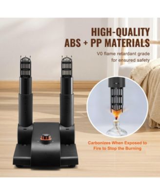 Shoe Dryer, Foldable 2-Tube Boot Dryer w/ Timer, Heated Blower, V0 Flame-Retardant, Portable