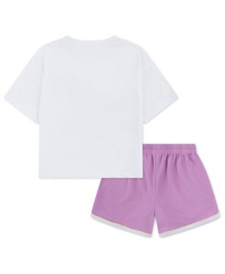 Girls' 4-6X Tennis Lifestyle Crewneck T-Shirt and Shorts, 2-Piece Set
