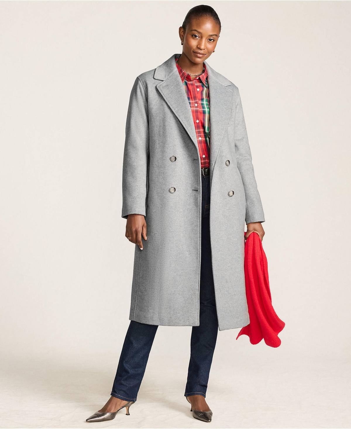 Lands' End Women's Insulated Double Breasted Wool Coat