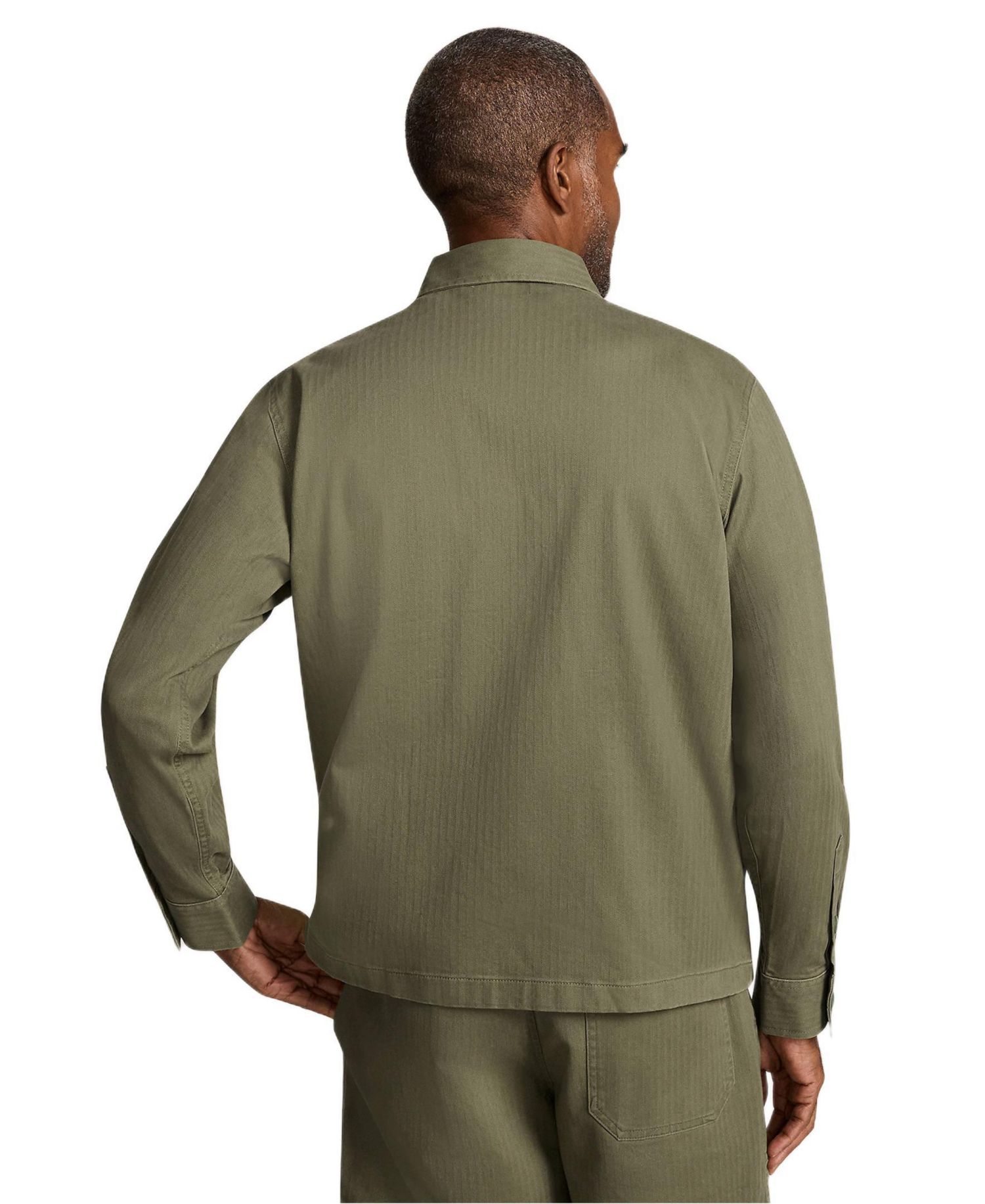 Men's Herringbone Utility Shirt Jacket