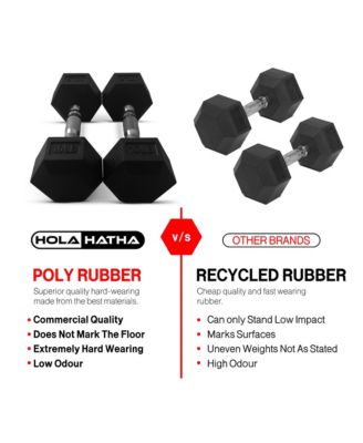 Iron Hexagonal Cast Home Exercise Dumbbell Free Weight, 30 Pounds