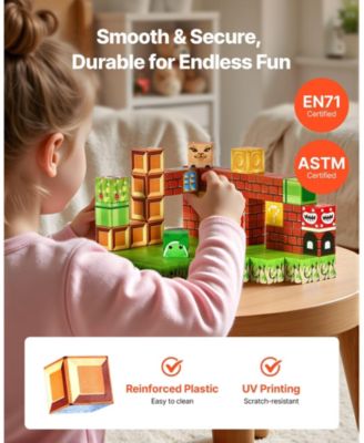 Magnetic Blocks, 100-Piece Magnet Block Building Set for Kids Ages 3