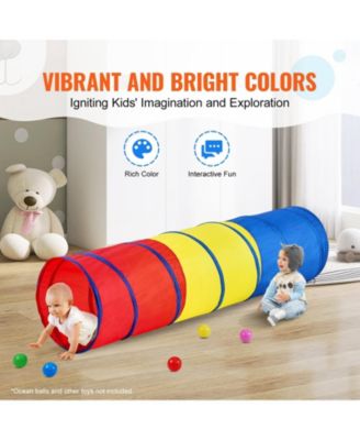 Kids Play Tunnel Tent for Toddlers, Colorful Pop Up Crawl Tunnel Toy for Baby