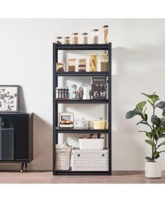 5-Tier Storage Shelves, 2000-Lb Capacity, 16"D x 32"W x 72"H, Adjustable Metal Utility Rack, Black