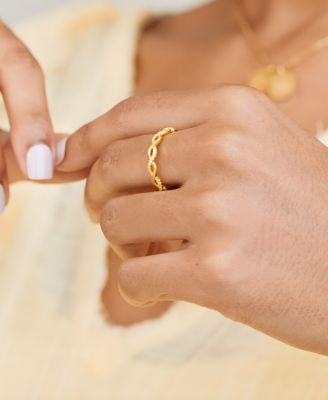 Dainty Pave Twist Stacking Ring in