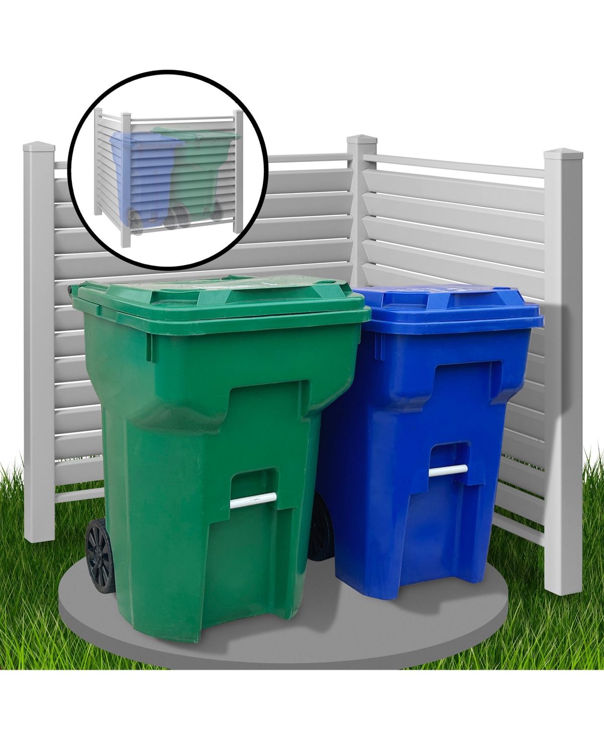 Casafield 48" x 48" Louvered Privacy Screen - Outdoor Vinyl Fence Panel Enclosure for Ac / Trash Bins / Pool Equipment