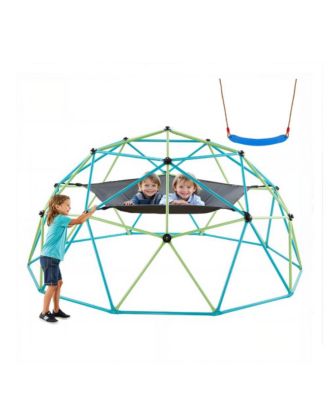 Climbing Dome, 10FT Geometric Dome Climber with Swing & Hammock