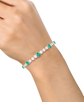 Lab Grown Emerald (4-1/5 ct. t.w.) Bracelet in Sterling Silver (Also Available in Ruby)