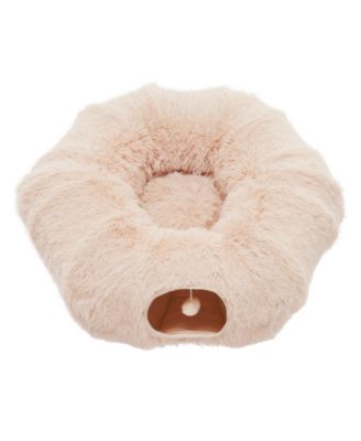 Beige Cat Tunnel with Cat Bed