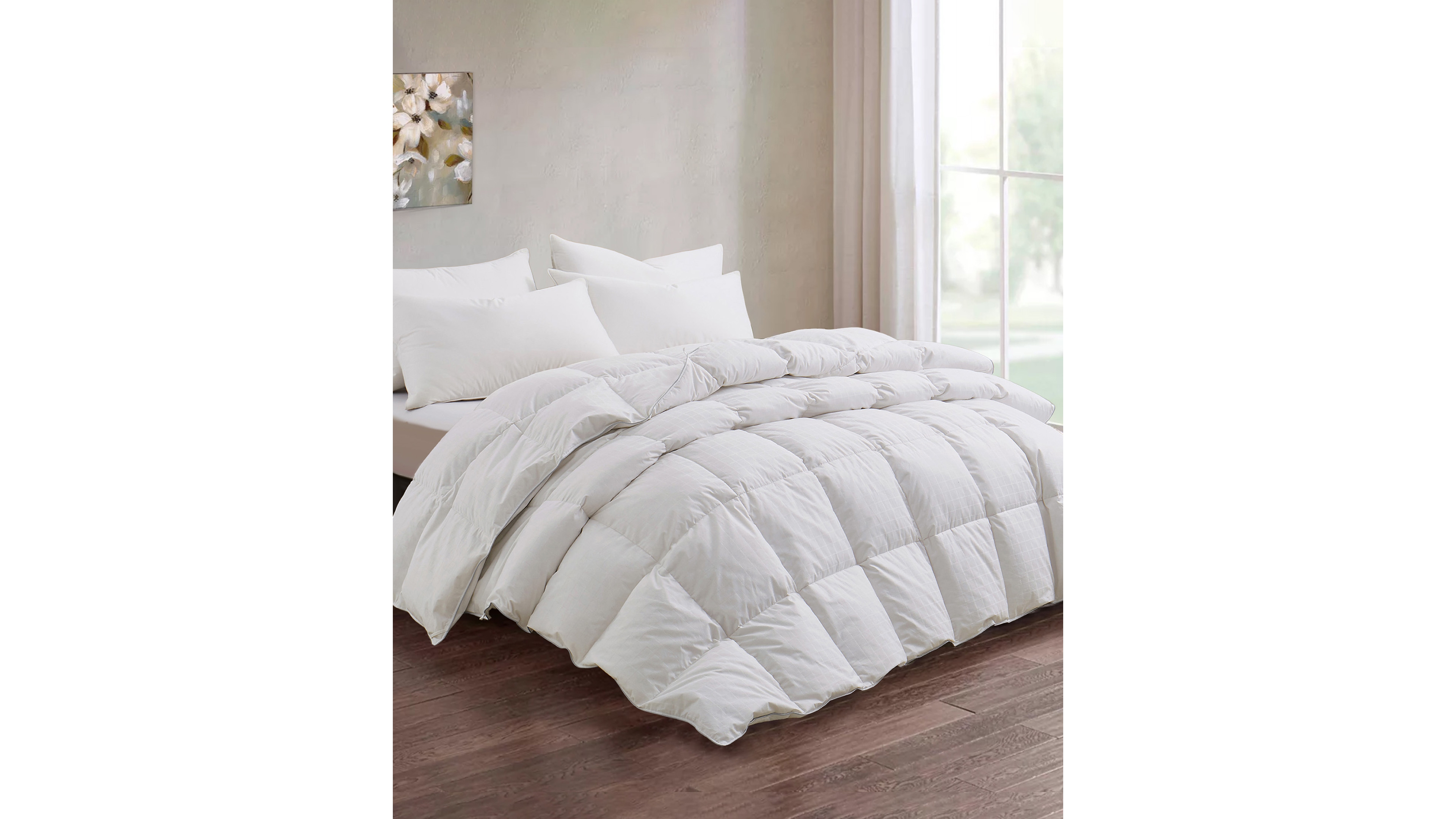 Unikome Medium Warmth Feather Fiber Comforter, Full/Queen