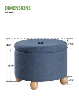 18.5" Fabric Baynes Storage Ottoman