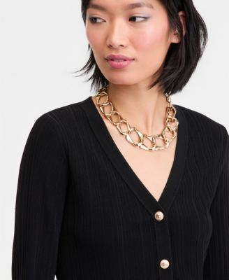 Women's Rib-Knit Long Cardigan