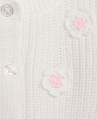 Baby Girls' Floral Crochet Cotton Cardigan