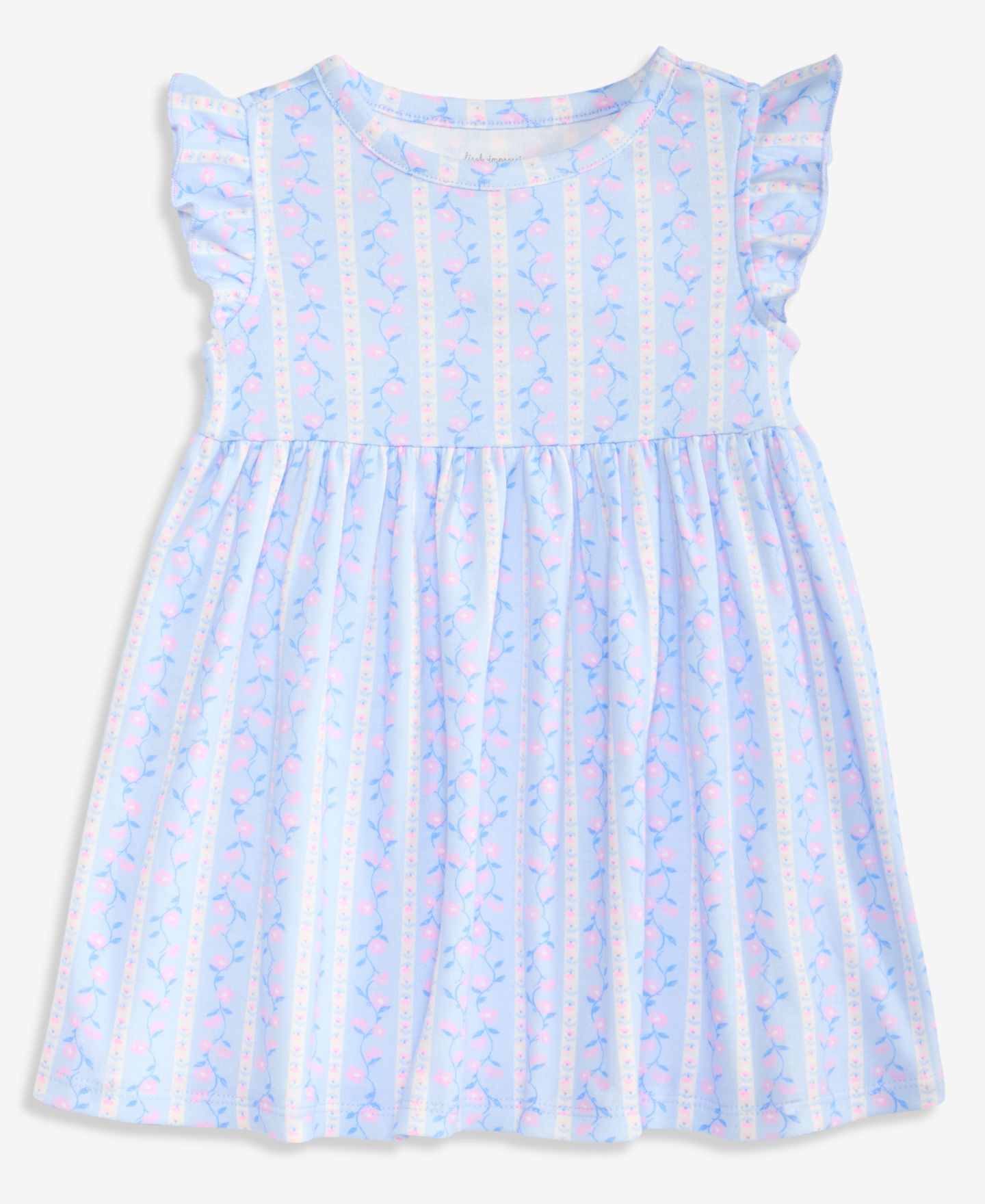 Платье First Impressions Mix and Match Linear Floral-Print Flutter-Sleeve Dress для девочек-малышей, цвет: Soft Shore — фото 1
