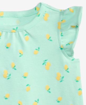 Girls' Toddler 2T-4T Lemon-Print Flutter-Sleeve T-Shirt