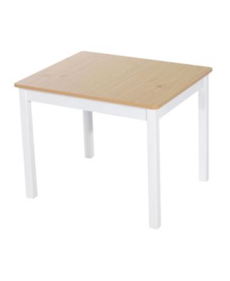 4-Piece Kids Table Set with 2 Wooden Chairs, 1 Storage Bench