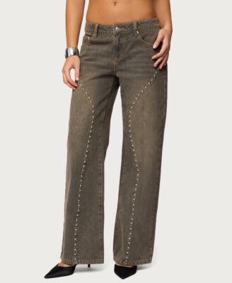 Women's Charliza Stud Low Rise Baggy Jeans