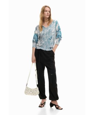 Women's Small braided bag with lettering