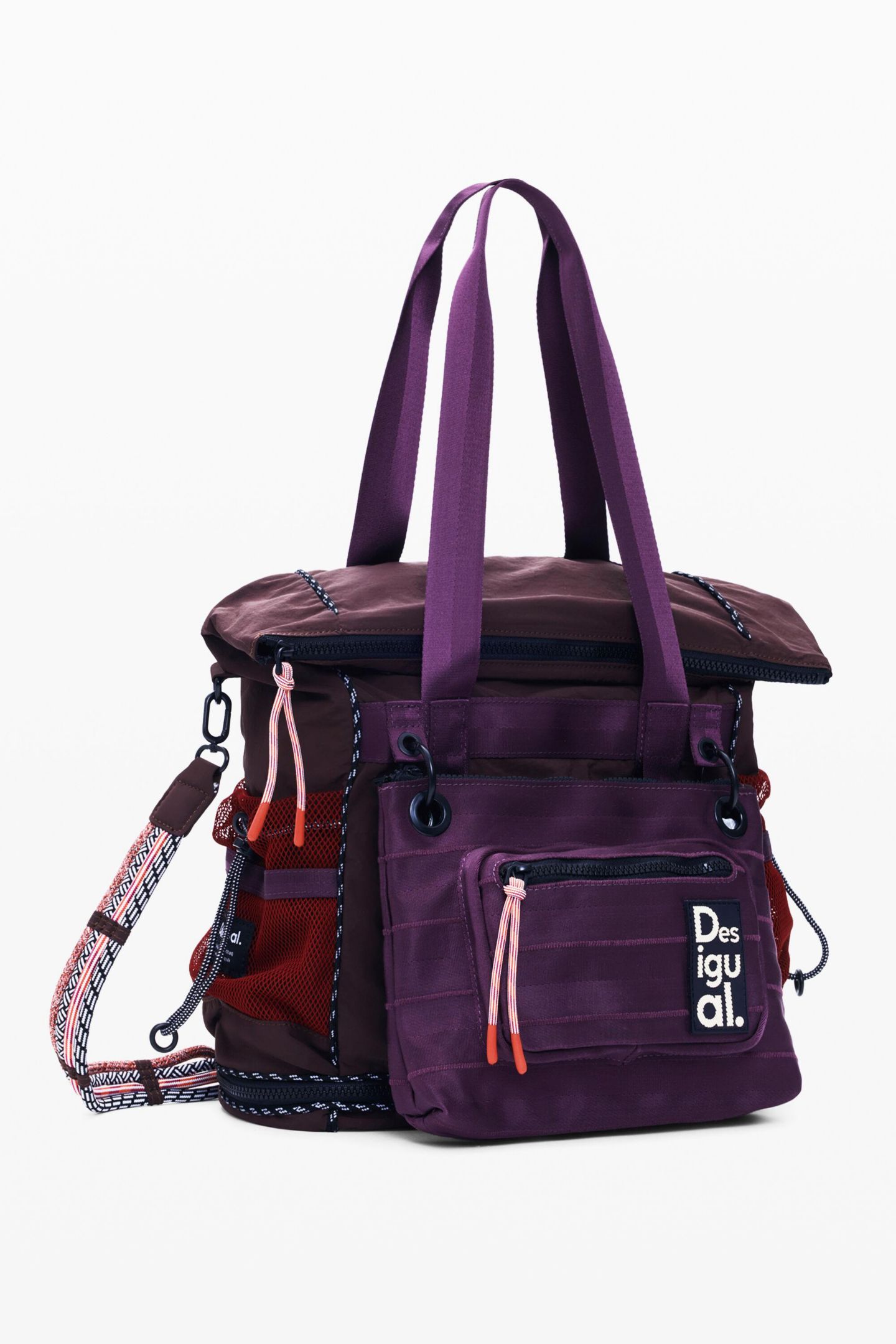 Рюкзак Desigual Large multiposition voyager, цвет: Яркий фиолетовый — фото 4