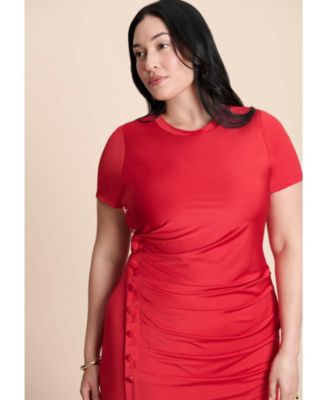 Women's Slinky Dress W Buttons