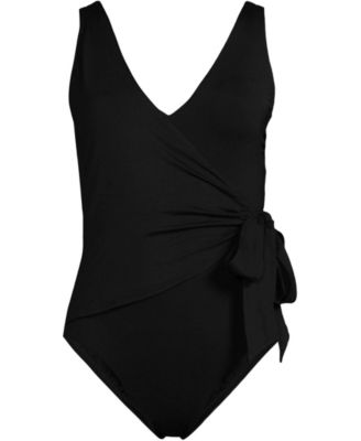 Women's D-Cup Side Tie Wrap One Piece Swimsuit