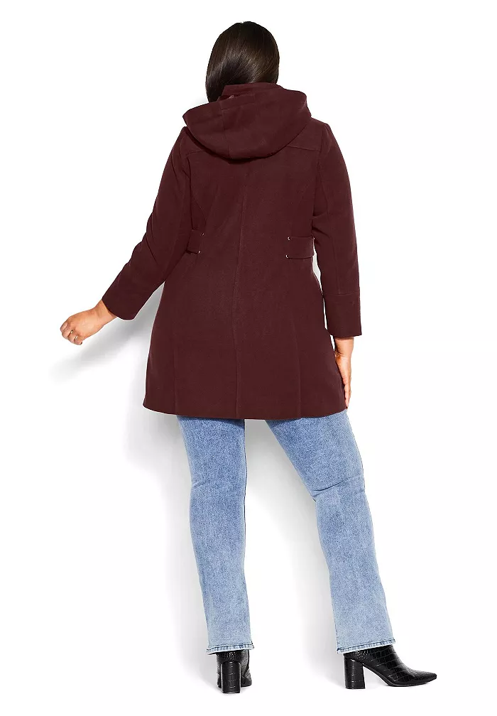 Women's Faux Wool Plain Coat - thumbnail 2