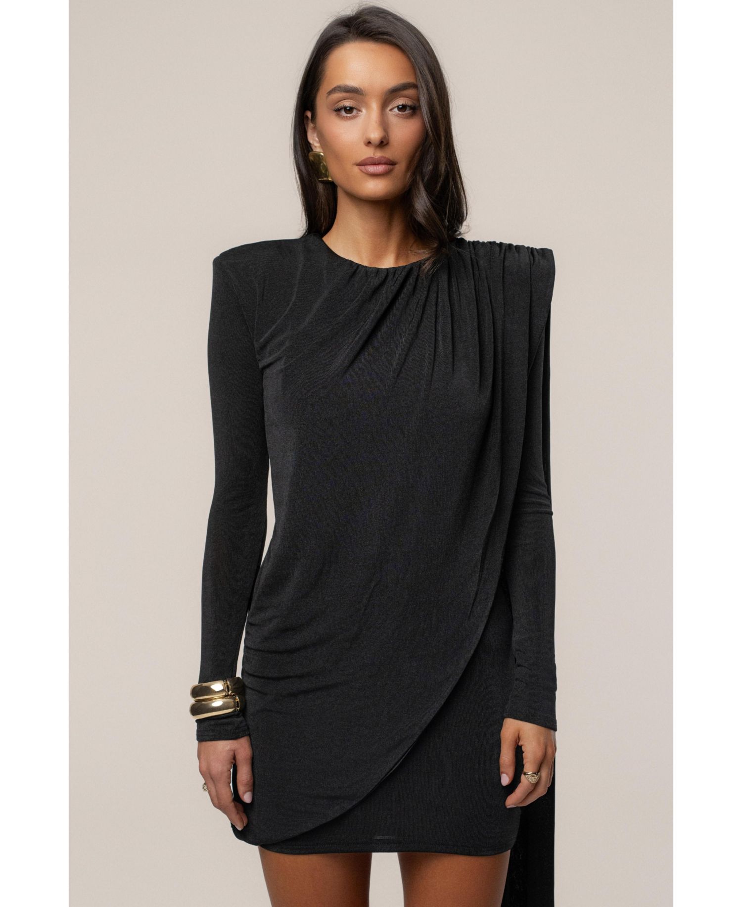 Women's Midnight Draped Mini Dress