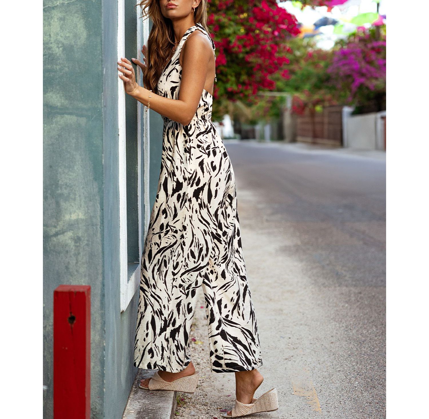 Women's Crystal Water Abstract Jumpsuit